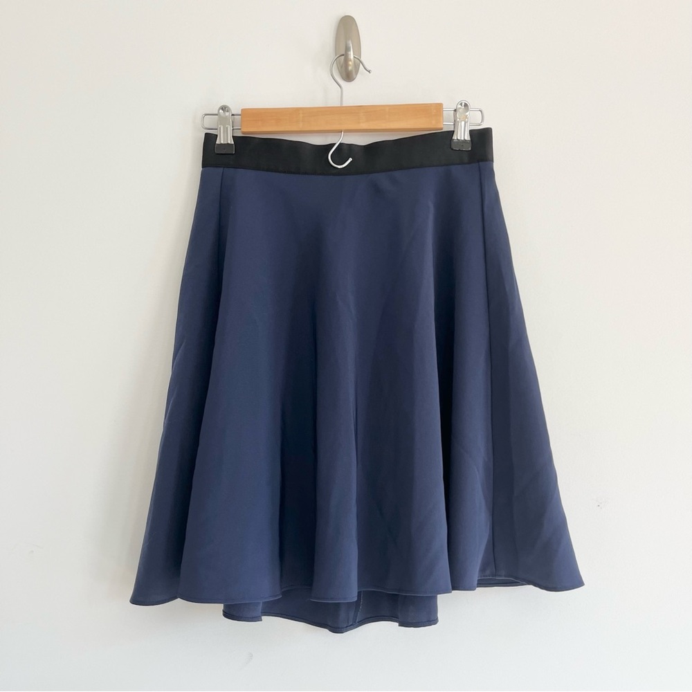 3.1 Phillip Lim for Target Navy Blue Flowy Skirt w Black Waist Lined Holiday 4